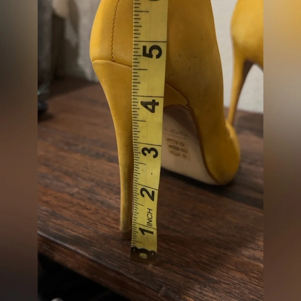 Aldo Mustard Yellow Pointed-Toe High Heels 8.5 womens heels